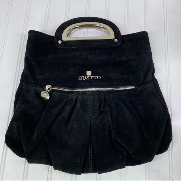 Gusto black suede handbag - Picture 1 of 7